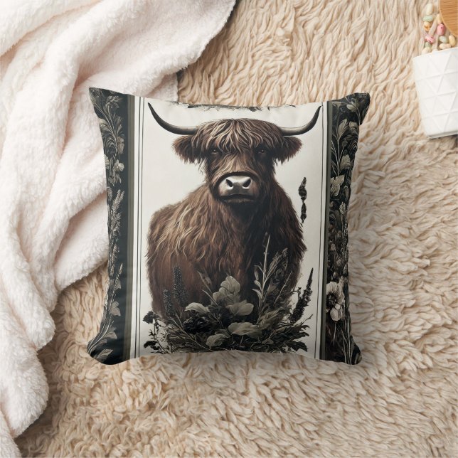 Cojín Decorativo Boho Highland Cow (Manta)