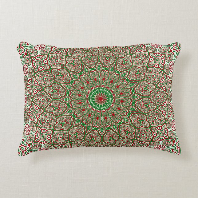 Cojín Decorativo Boho Hippie Funky Trippy Ornate Navidades Mandala (Anverso)