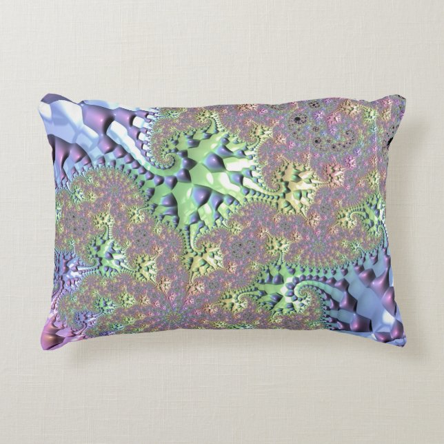 Cojín Decorativo Boho Hippie Groovy brillante fractal arcoiris colo (Anverso)