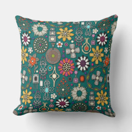 Cojín Decorativo boho jewel tesasures viridian green