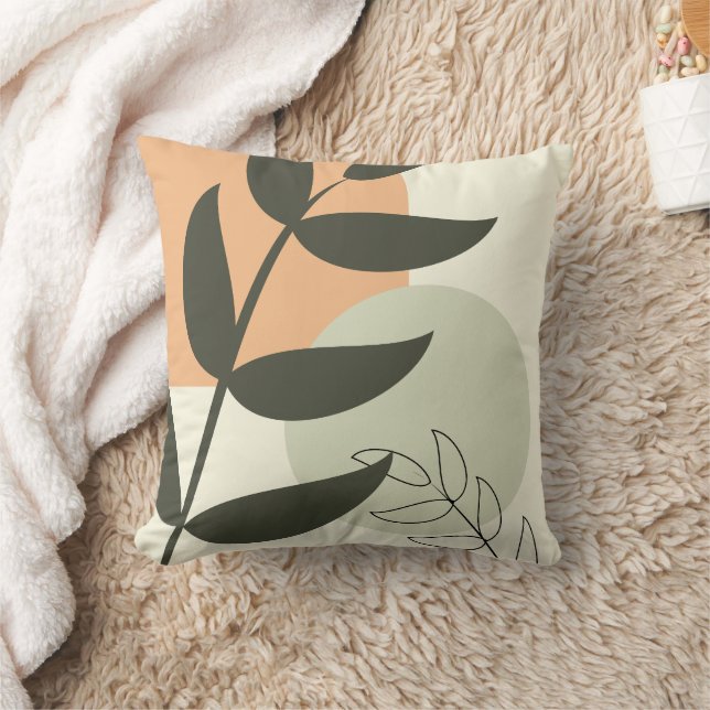 Cojín Decorativo Boho Leaf Design Throw Pillow (Manta)