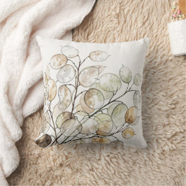 Cojín Decorativo Boho Lunaria Acuarela Botánico Floral