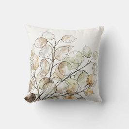 Cojín Decorativo Boho Lunaria Acuarela Botánico Floral
