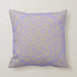 Cojín Decorativo Boho Mandala Pillow amarillo y lavanda