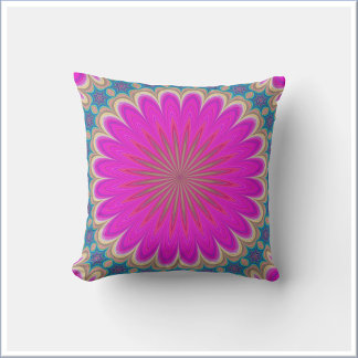 Cojín Decorativo Boho Mandala Rosa Fucsia