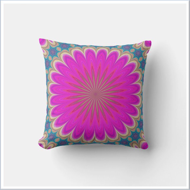 Cojín Decorativo Boho Mandala Rosa Fucsia (Subido por el creador)