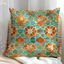 Boho Marroquí Turquesa y Floral Terracota