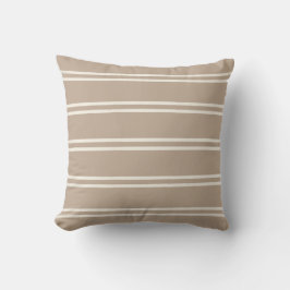 Cojín Decorativo Boho Modern Farmhouse Gender Neutral Stripes Taupe