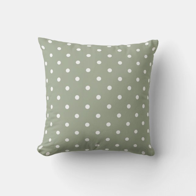 Cojín Decorativo Boho Modern Polka Dot Neutral Earthy Sage Green (Anverso)