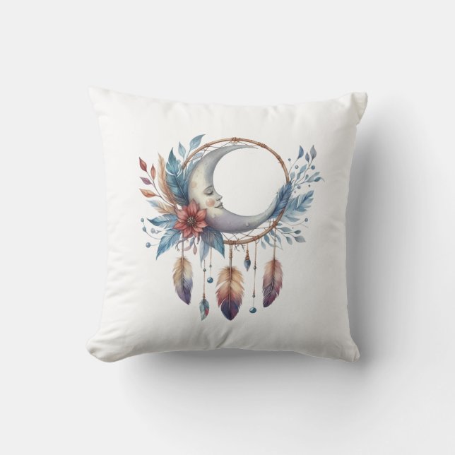 Cojín Decorativo Boho Moon Throw Pillow (Anverso)
