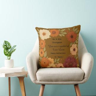 Cojín Decorativo Boho Mr & Mrs Floral Throw Pillow Gift
