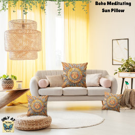 Cojín Decorativo Boho Naranja Amarillo Amber Meditando el Sol
