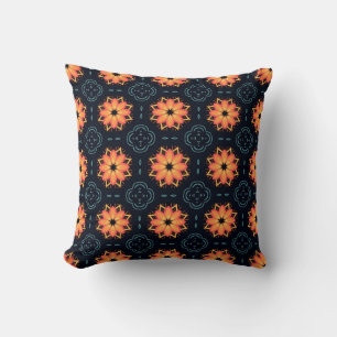 Cojín Decorativo Boho naranja floral Moderno