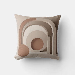 Cojín Decorativo Boho Neutral Arco Geométrico Moderno