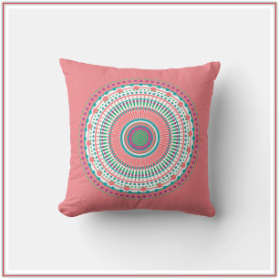 Cojín Decorativo Boho Pink Pastel Mandala