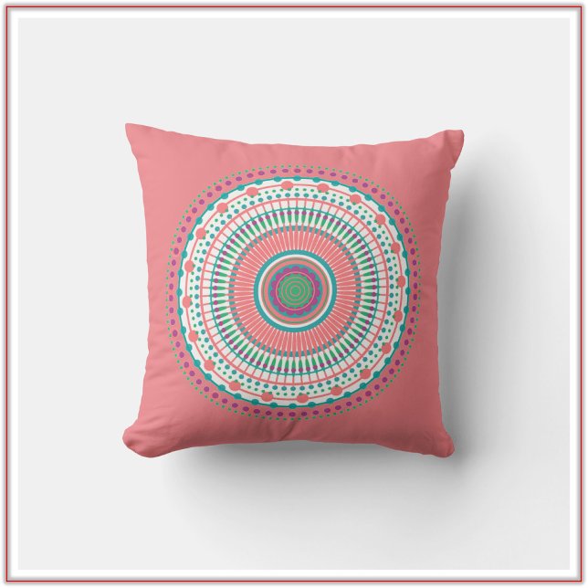Cojín Decorativo Boho Pink Pastel Mandala (Subido por el creador)