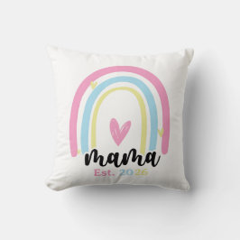 Cojín Decorativo Boho Rainbow Custom Mama Est. Year Keepsake