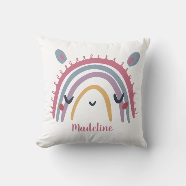 Cojín Decorativo Boho Rainbow Pastel (Anverso)