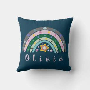 Cojín Decorativo Boho Rainbow Trendy con nombre personalizado