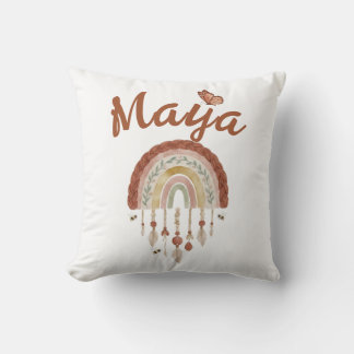 Cojín Decorativo Boho Rainbow & Whimsical Bee Pattern Nursery Curta