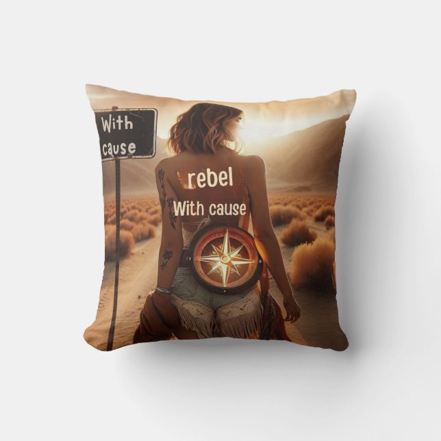Cojín Decorativo Boho Rebel With Cause – Desert Woman (Anverso)