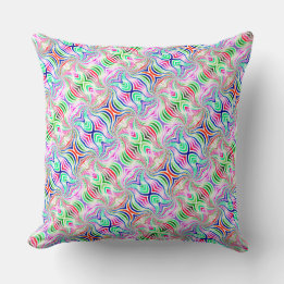 Cojín Decorativo Boho reversible del arcoiris psicodélico en diagon