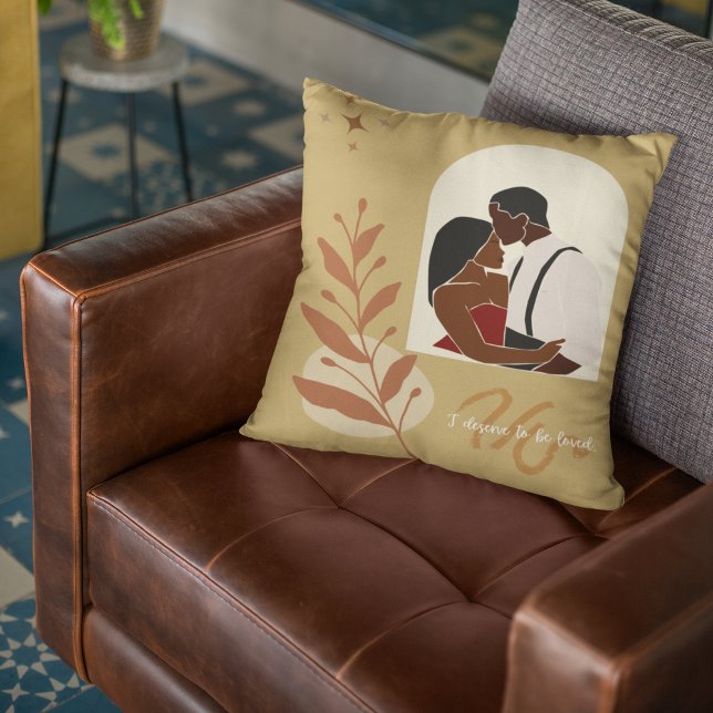Cojín Decorativo Boho Romance, Merezco Ser Amado (Subido por el creador)