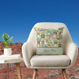 Cojín Decorativo Boho Sage Green Succulum Monograma