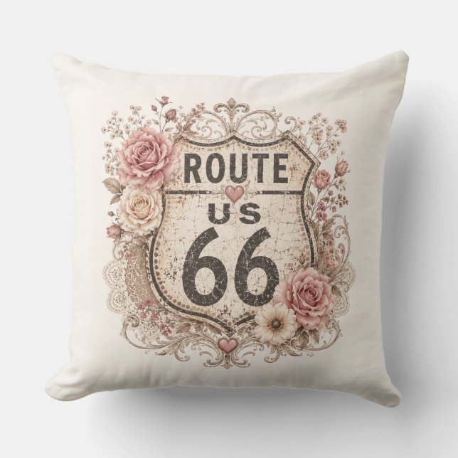 Cojín Decorativo Boho Shabby Chic Madre Carretera Acento (Anverso)