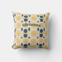 Boho Sun Moon Stars Blue Yellow Personalizado