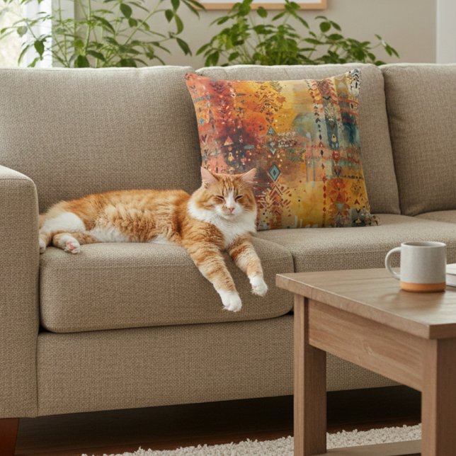 Cojín Decorativo Boho Tribal Abstract Ethnic Pattern (Subido por el creador)