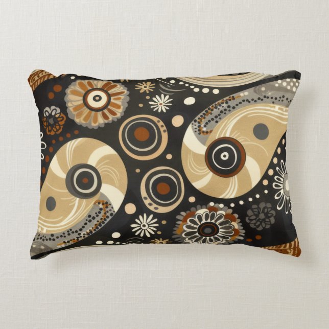 Cojín Decorativo Boho Tribal Pillow de Paisley y Mandala (Anverso)