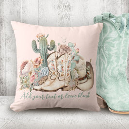 Cojín Decorativo Boho vaquero del desierto vaquero botas vaquero go