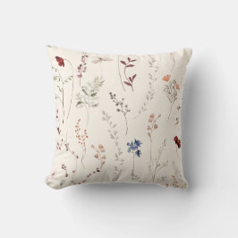 Cojín Decorativo Boho Wildflower Elegante Crema Ligera