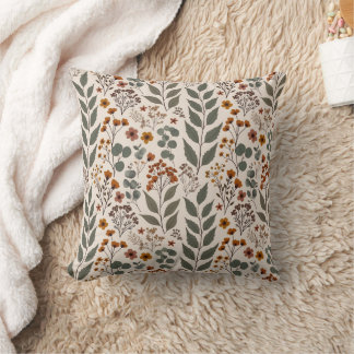 Cojín Decorativo Boho Wildflowers and Eucalyptus Pattern