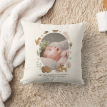 Boho Woodland Animales Baby Stats Photo