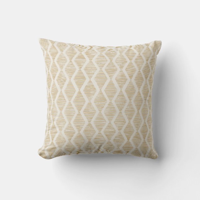 Cojín Decorativo Boho Yellow Diamond Geometric Throw Pillow (Anverso)