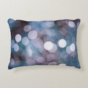 Cojín Decorativo Bokeh gris azul, fondo abstracto.