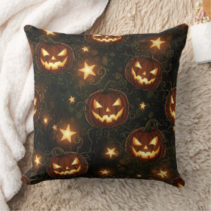 Cojín Decorativo Bokeh Halloween Sin Costuras   Jack-O’ Lantern Bri