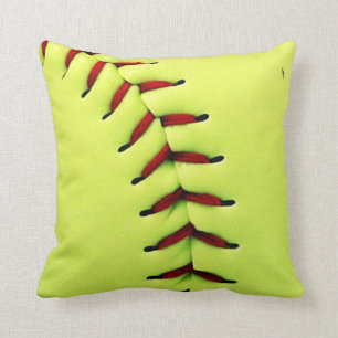 Cojín Decorativo Bola amarilla del softball