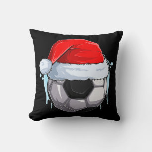 Cojín Decorativo Bola de fútbol navideña navidad en Santa Clau