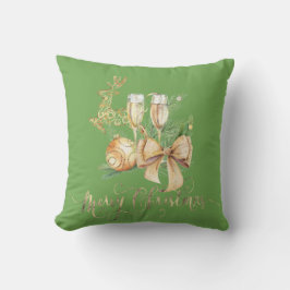 Cojín Decorativo Bola de Navidad, copa de vino, reno, lazo
