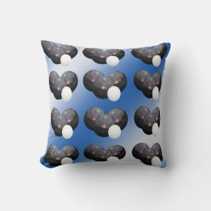 Cojín Decorativo Bolas De Césped Azul Y Blanco,
