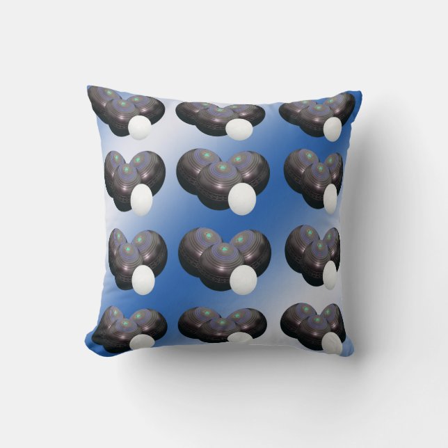 Cojín Decorativo Bolas De Césped Azul Y Blanco, (Anverso)