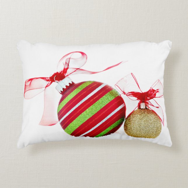 Cojín Decorativo Bolas de los ornamentos del navidad contemporáneas (Anverso)