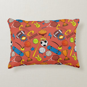Cojín Decorativo Bolas Deportivas Retro de Cómic