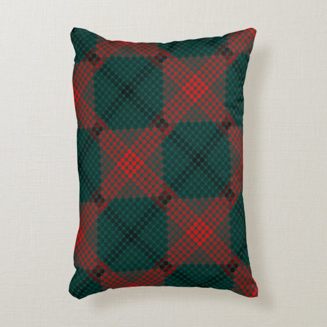 Cojín Decorativo Bolas o agujeros negros y rojos sobre fondo verde (Frente (Vertical))