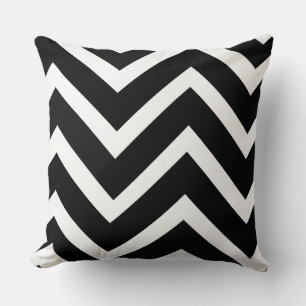 Cojín Decorativo Bold Black White Chevron Geometric Pattern