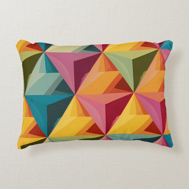 Cojín Decorativo Bold Geometric Triangle Pattern  (Anverso)