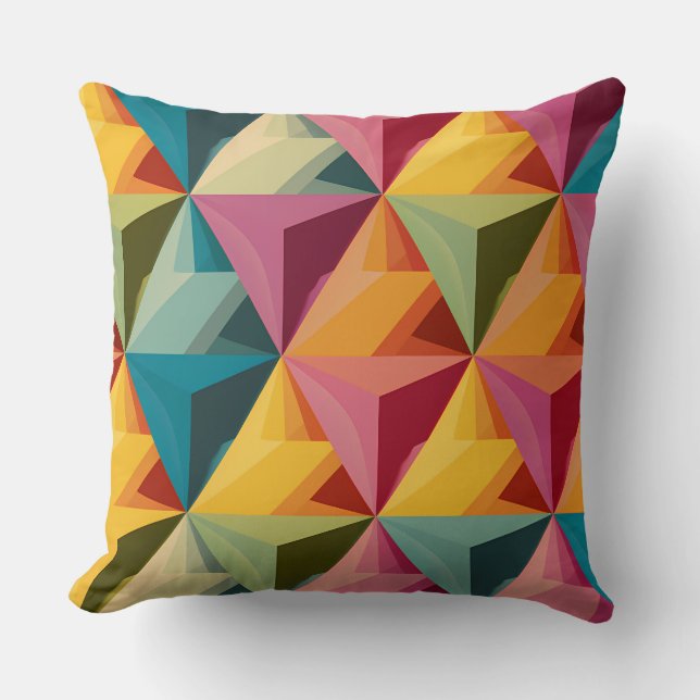 Cojín Decorativo Bold Geometric Triangle Pattern  (Anverso)